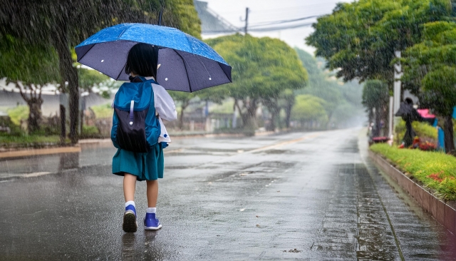 雨と小学生