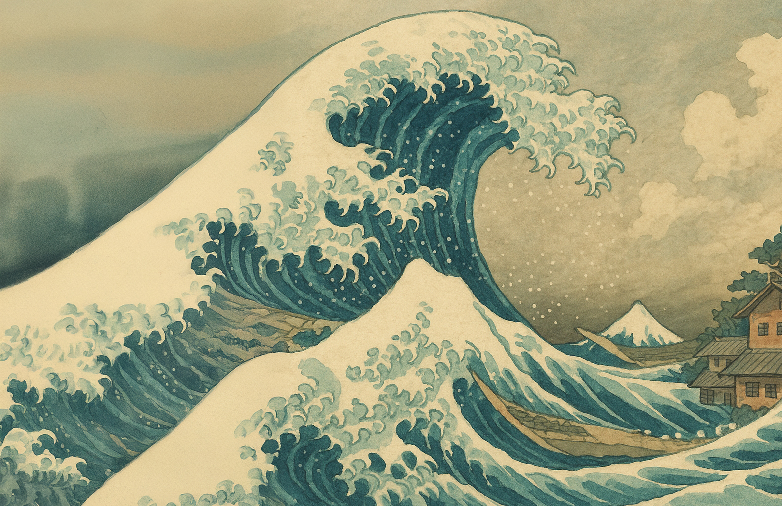 津波浮世絵風