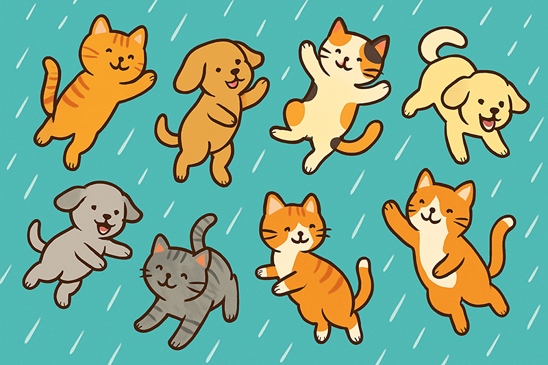 raining cats and dogs