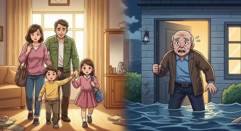 避難した人、避難しない人